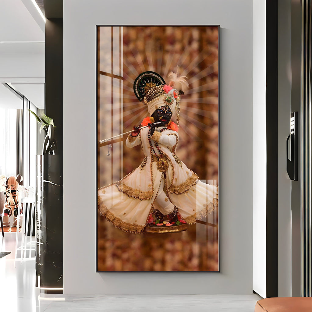 Shree Murlidhar Premium Acrylic Vertical Wall Art