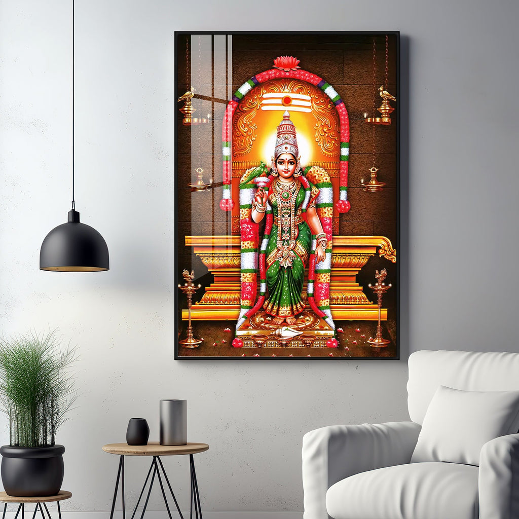 Goddess Meenakshi Amman Premium Acrylic Vertical Wall Art