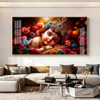 Cute Little Krishna Premium Acrylic Horizontal Wall Art