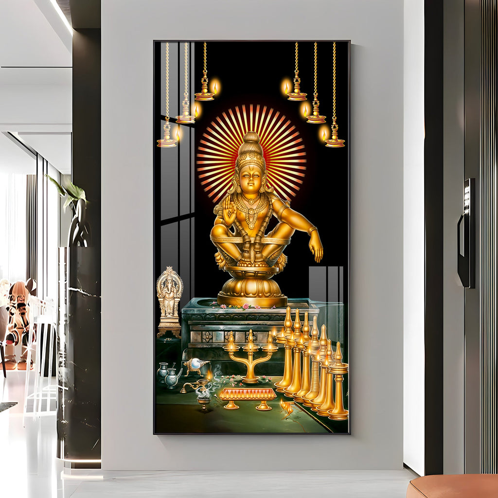 Lord Ayyappa Swamy Premium Acrylic Vertical Wall Art