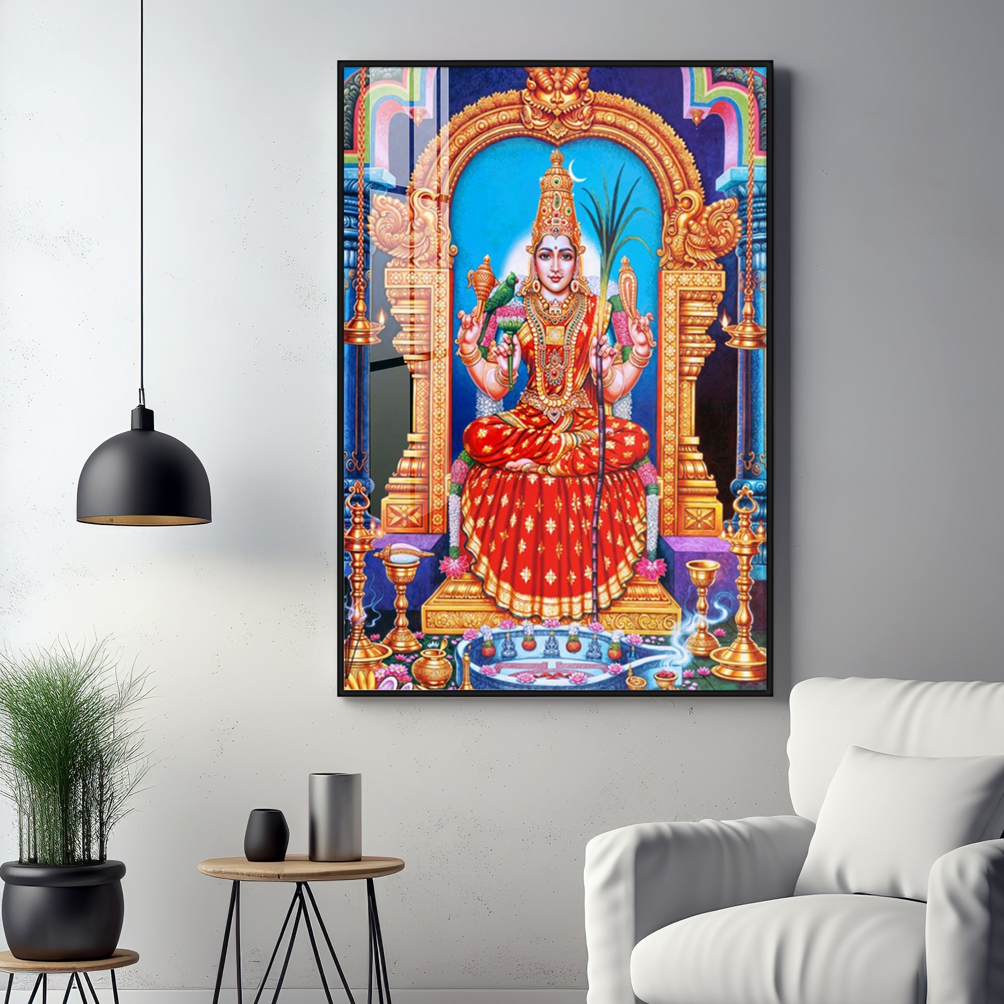 Goddess Kamakshi Amman Premium Acrylic Vertical Wall Art