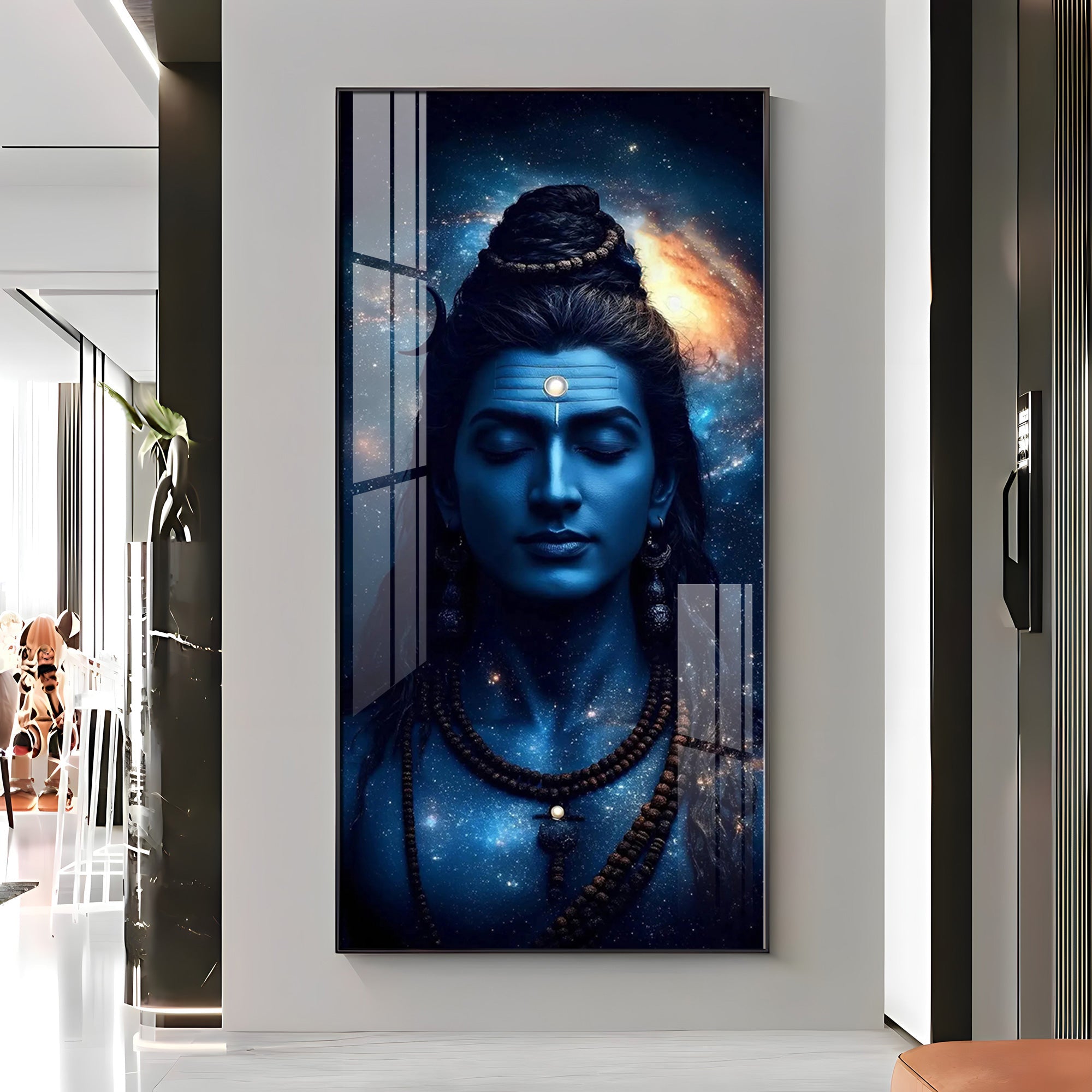 Divine Shiva Premium Acrylic Vertical Wall Art