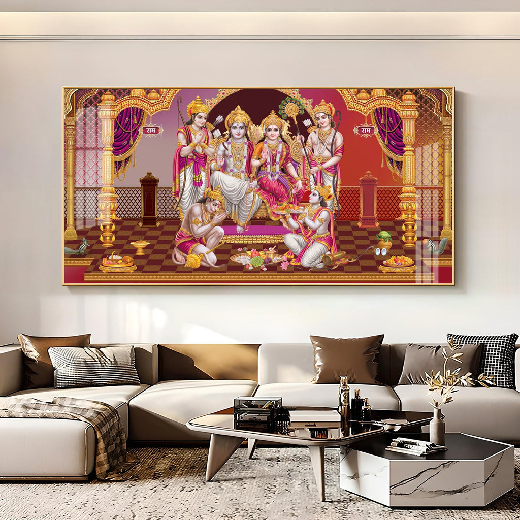 Shri Ram Darbar Premium Acrylic Horizontal Wall Art