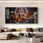 Ethereal Guardian Hanuman Premium Acrylic Horizontal Wall Art