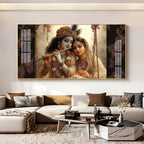 Loving Radha Krishna Premium Acrylic Horizontal Wall Art
