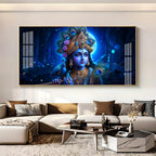 Lord Krishna Bliss Premium Acrylic Horizontal Wall Art