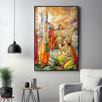 Lord Krishna & Arjuna Premium Acrylic Vertical Wall Art