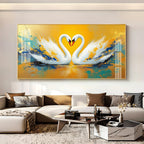 Beloved Swan Hugging Premium Acrylic Horizontal Wall Art