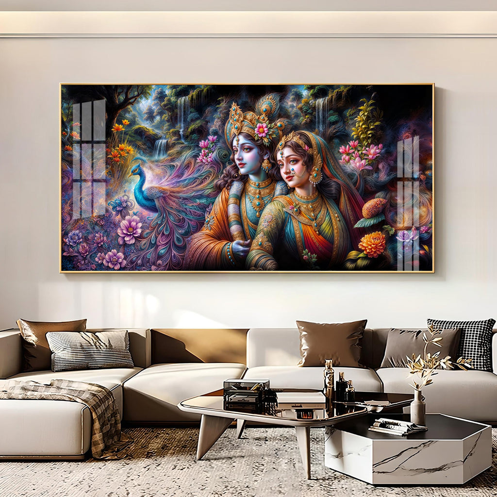 Radha & Krishna Masterpiece Premium Acrylic Horizontal Wall Art