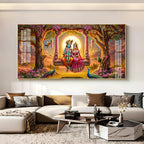 Krishna and Radha SeeSaw Premium Acrylic Horizontal Wall Art