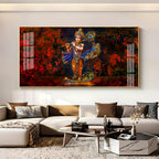 Little Keshava With Flute Premium Acrylic Horizontal Wall Art