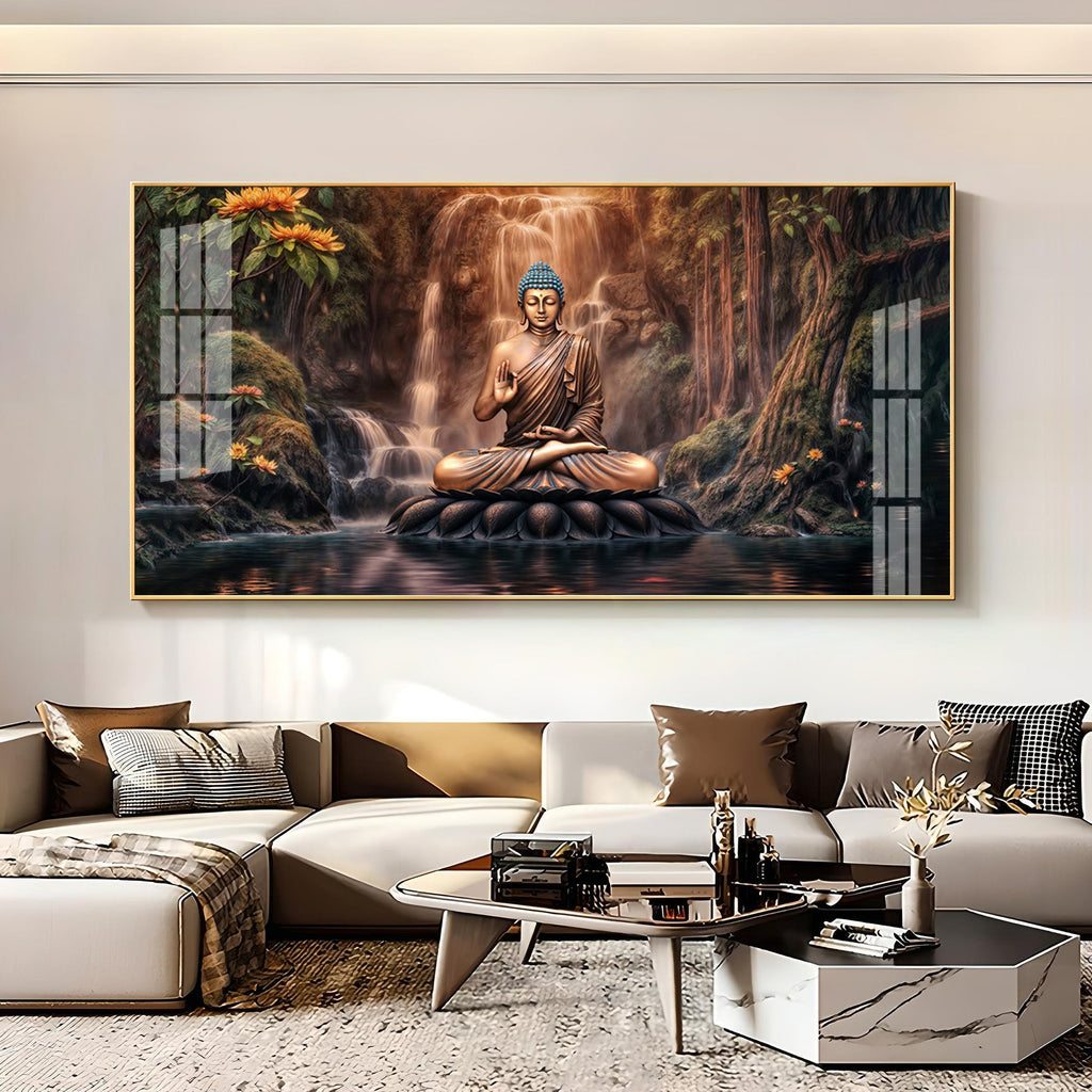 Tranquil Illumination Buddha Premium Acrylic Horizontal Wall Art