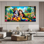 Natkhat Gopala & Radha Premium Acrylic Horizontal Wall Art
