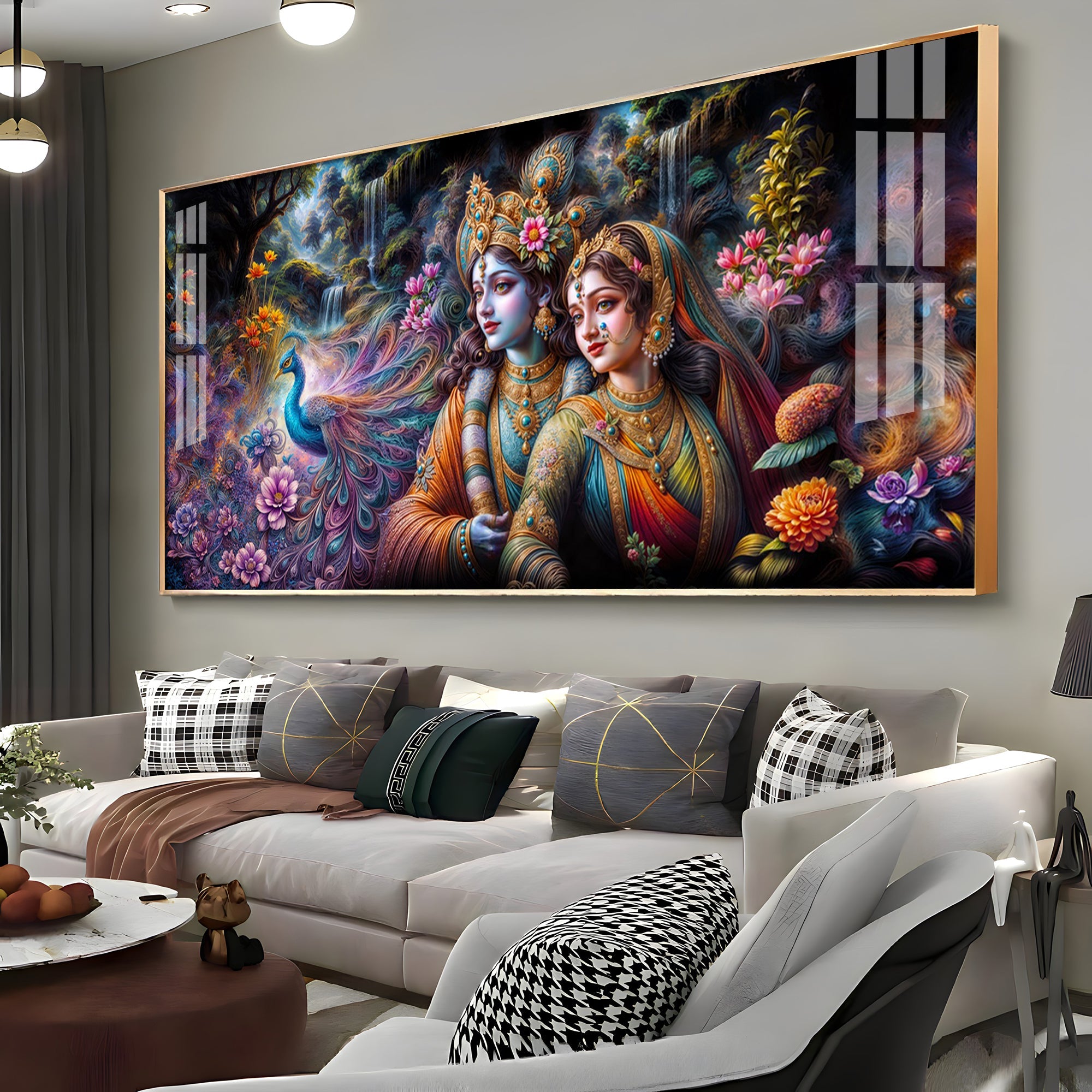 Radha & Krishna Masterpiece Premium Acrylic Horizontal Wall Art