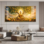 Buddha Meditating In Dayspring Premium Acrylic Horizontal Wall Art