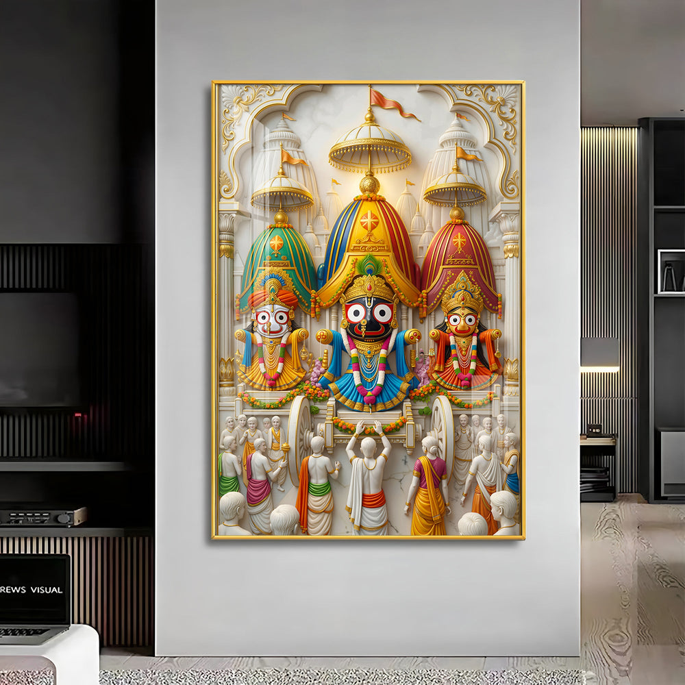 Lord Jagannath Rath Yatra Premium Acrylic Vertical Wall Art