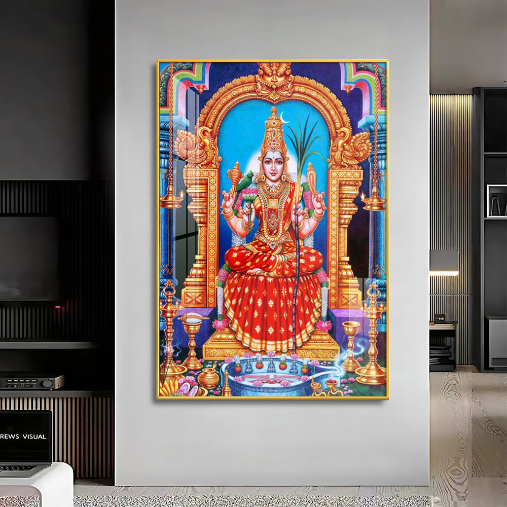 Goddess Kamakshi Amman Premium Acrylic Vertical Wall Art