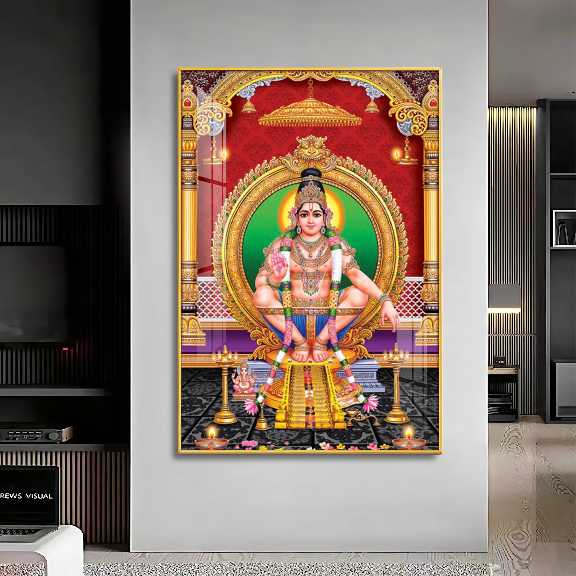 Lord Ayyappa Premium Acrylic Vertical Wall Art