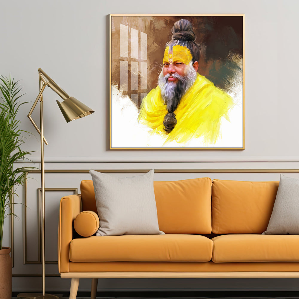 Premanand Ji Maharaj Premium Acrylic Square Wall Art