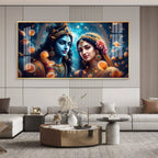 Beautiful Radha With Krishna Premium Acrylic Horizontal Wall Art