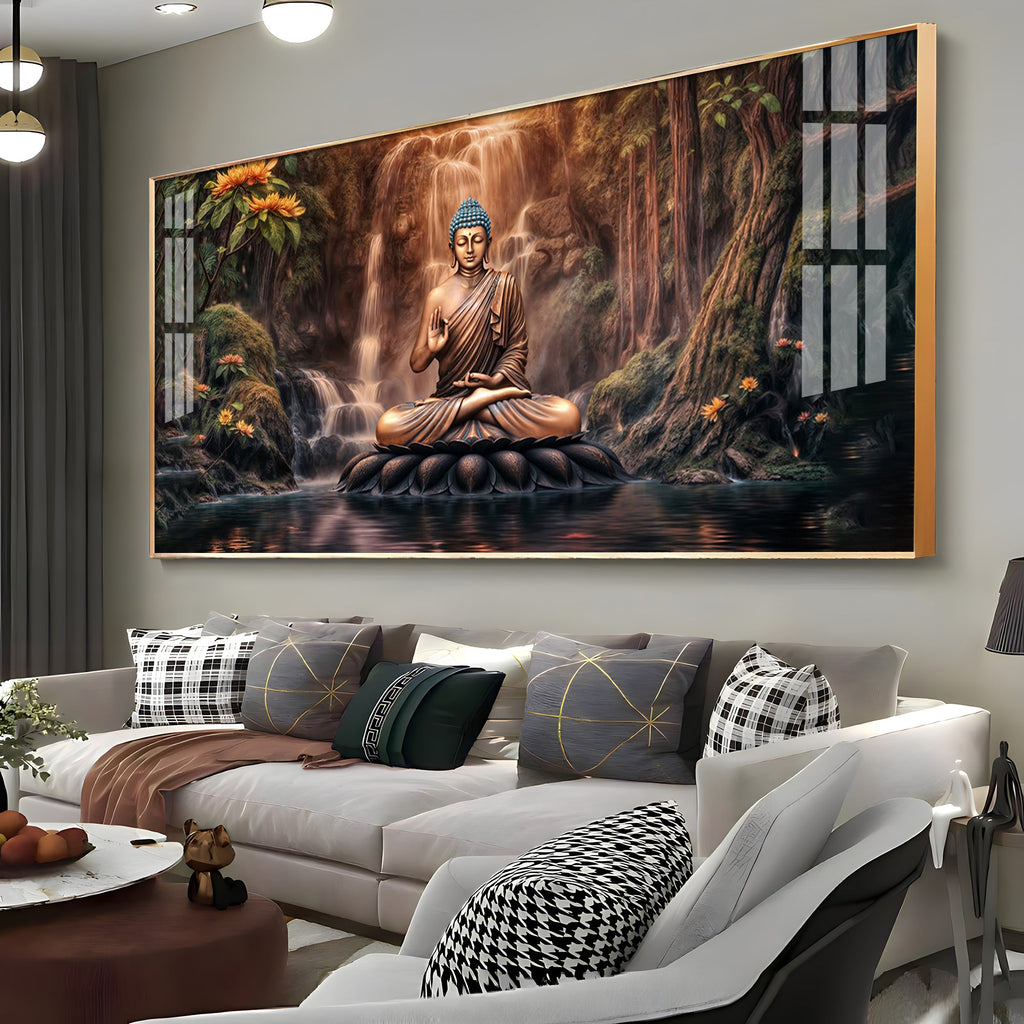 Tranquil Illumination Buddha Premium Acrylic Horizontal Wall Art