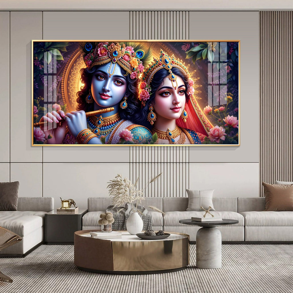 Krishna’s Flute, Radha’s Grace Premium Acrylic Horizontal Wall Art