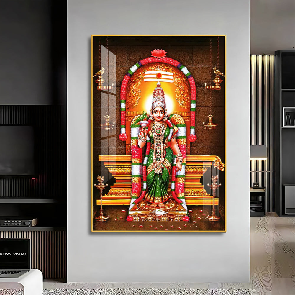 Goddess Meenakshi Amman Premium Acrylic Vertical Wall Art
