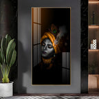 Lord Krishna Premium Acrylic Vertical Wall Art