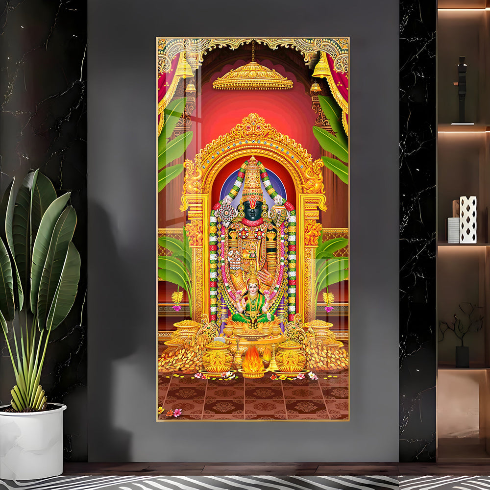 Shree Tirupati Balaji Premium Acrylic Vertical Wall Art