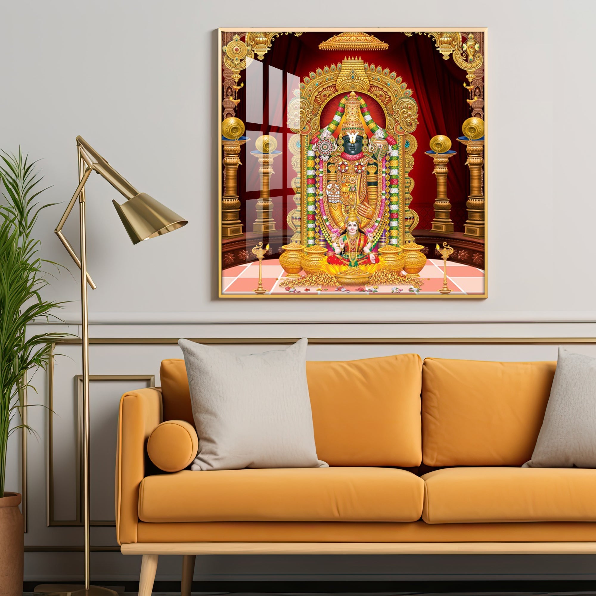 Lord Venkateswara Premium Acrylic Square Wall Art