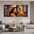 Transcendent Spirits Of Krishna Radha Premium Acrylic Horizontal Wall Art