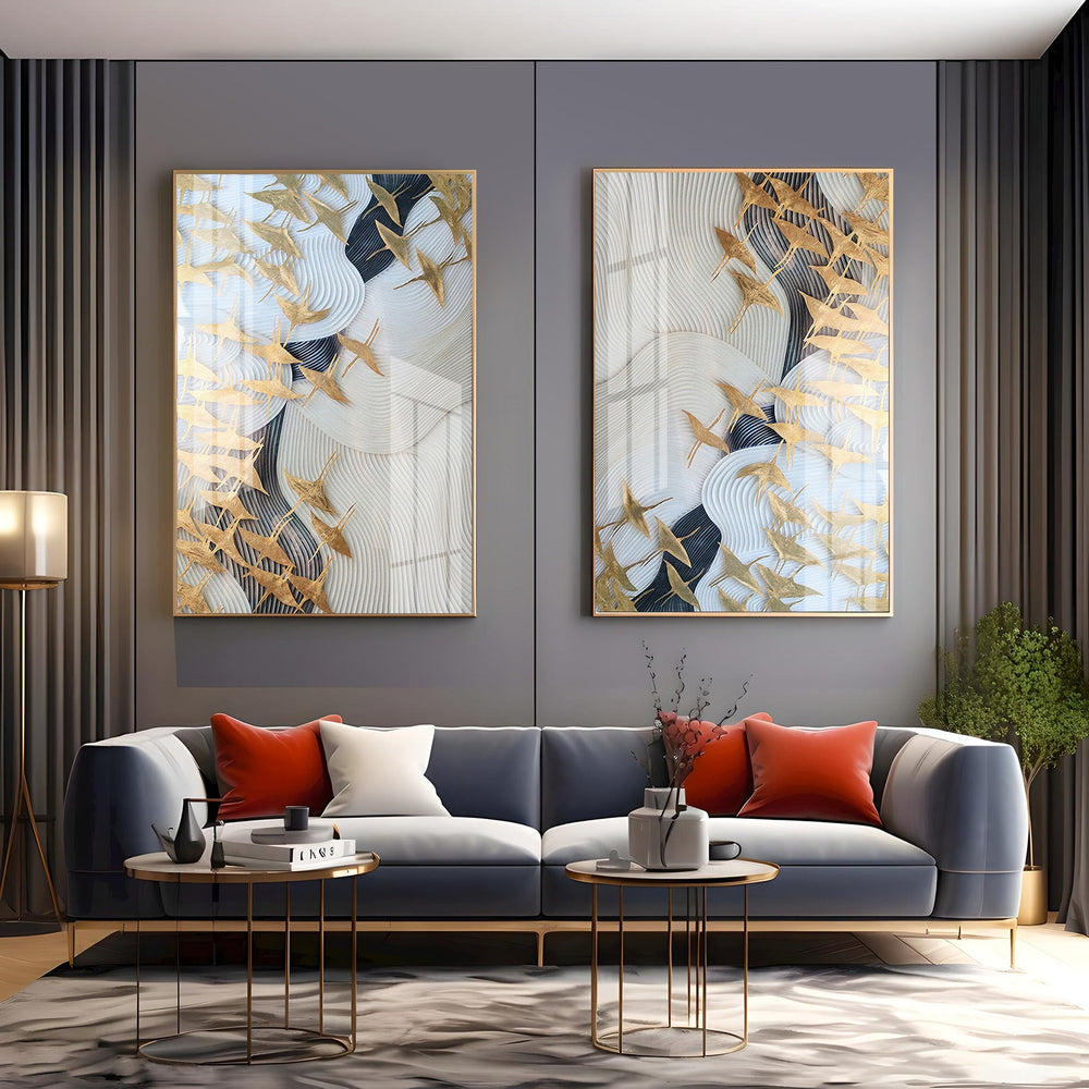 Luxe Canvas Premium Acrylic Vertical Wall Art (Set Of 2)