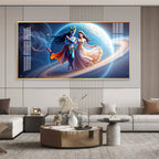 Divine Dance Of Shri Krishna And Radha Premium Acrylic Horizontal Wall Art