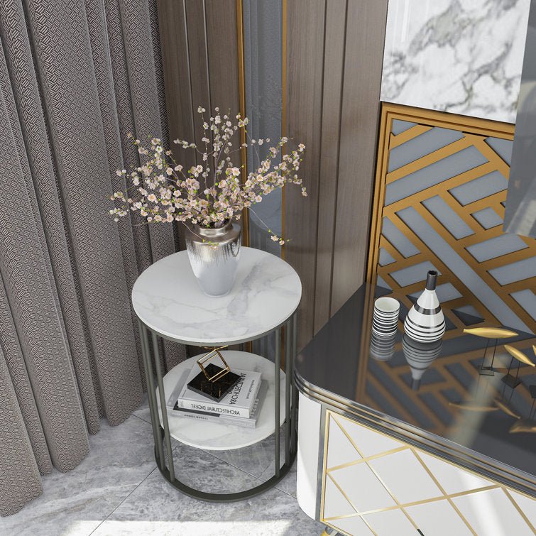 2 - Tier Round Shape Modern Designer End Side Table - Decor Smart