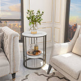 2 - Tier Round Shape Modern Designer End Side Table - Decor Smart