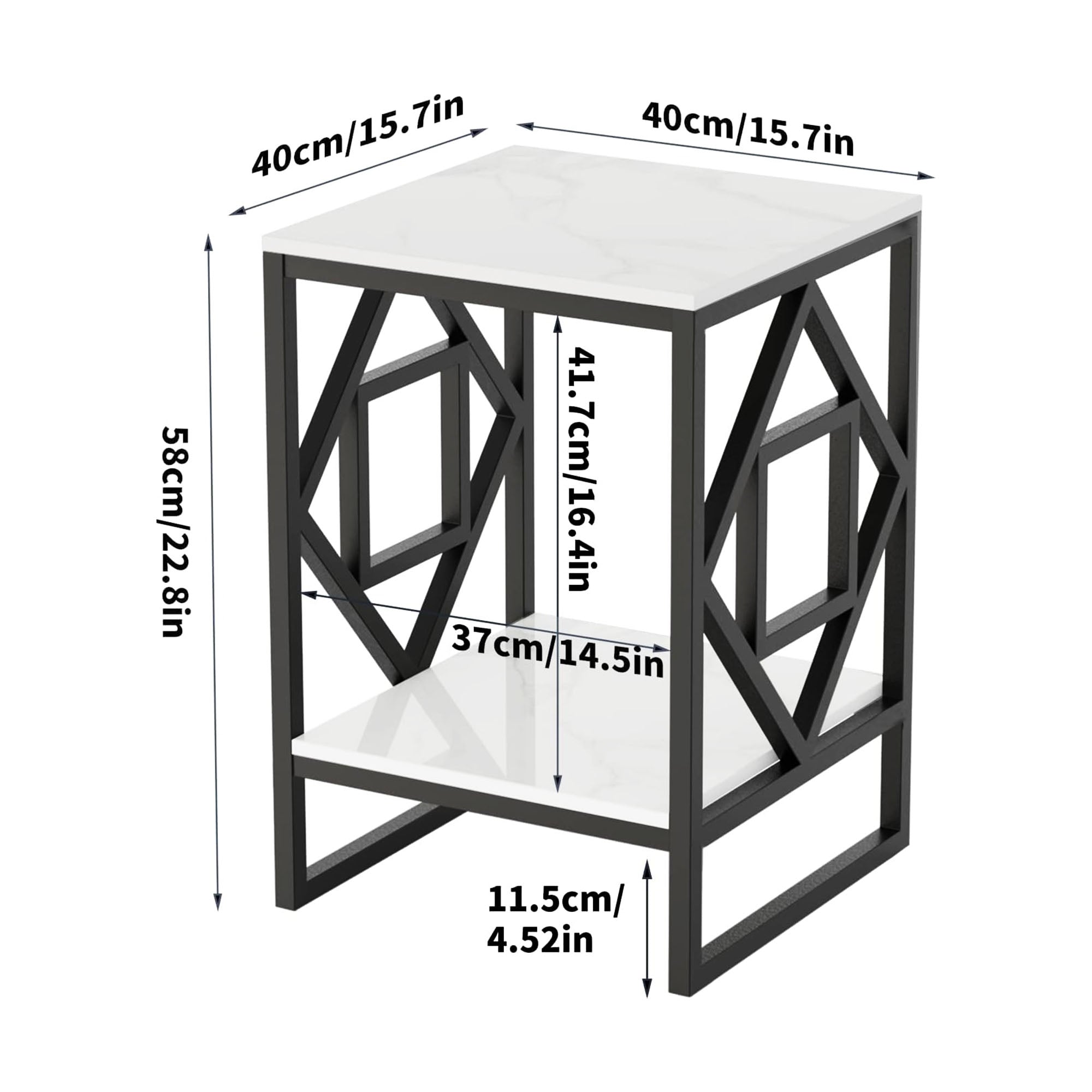 2 - Tier Square Shape Modern Designer End Side Table - Decor Smart