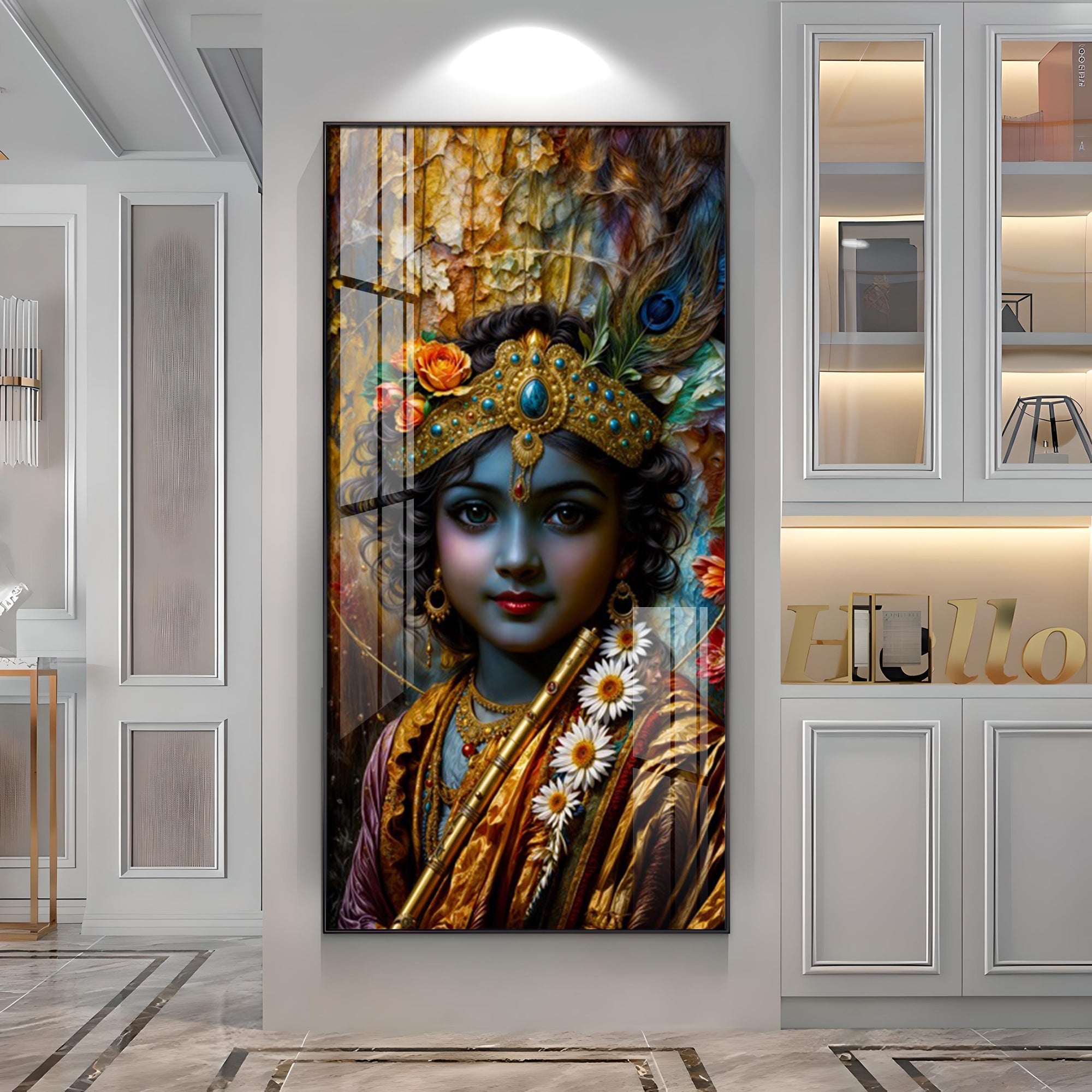 Krishna Essence Premium Acrylic Vertical Wall Art