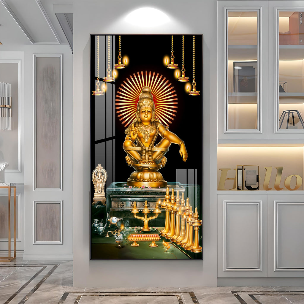 Lord Ayyappa Swamy Premium Acrylic Vertical Wall Art