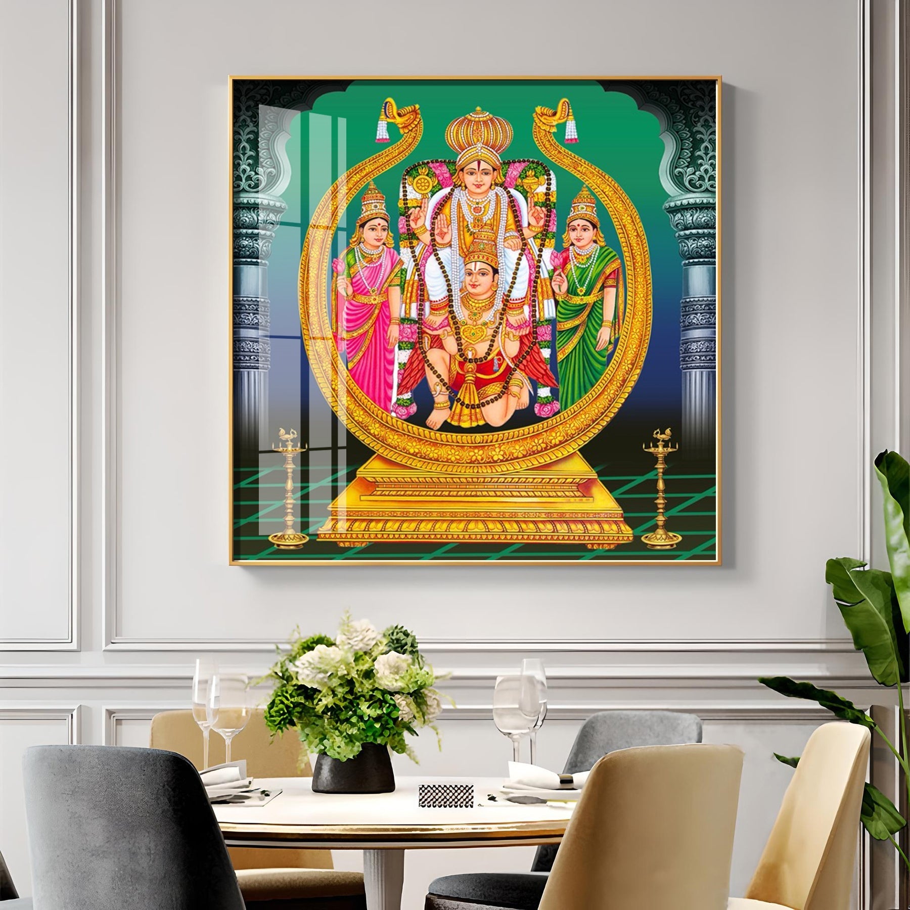 Lord Murugan Premium Acrylic Square Wall Art