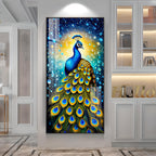 Peacock Majesty Premium Acrylic Vertical Wall Art