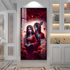 Krishna & Radha Affection Premium Acrylic Vertical Wall Art