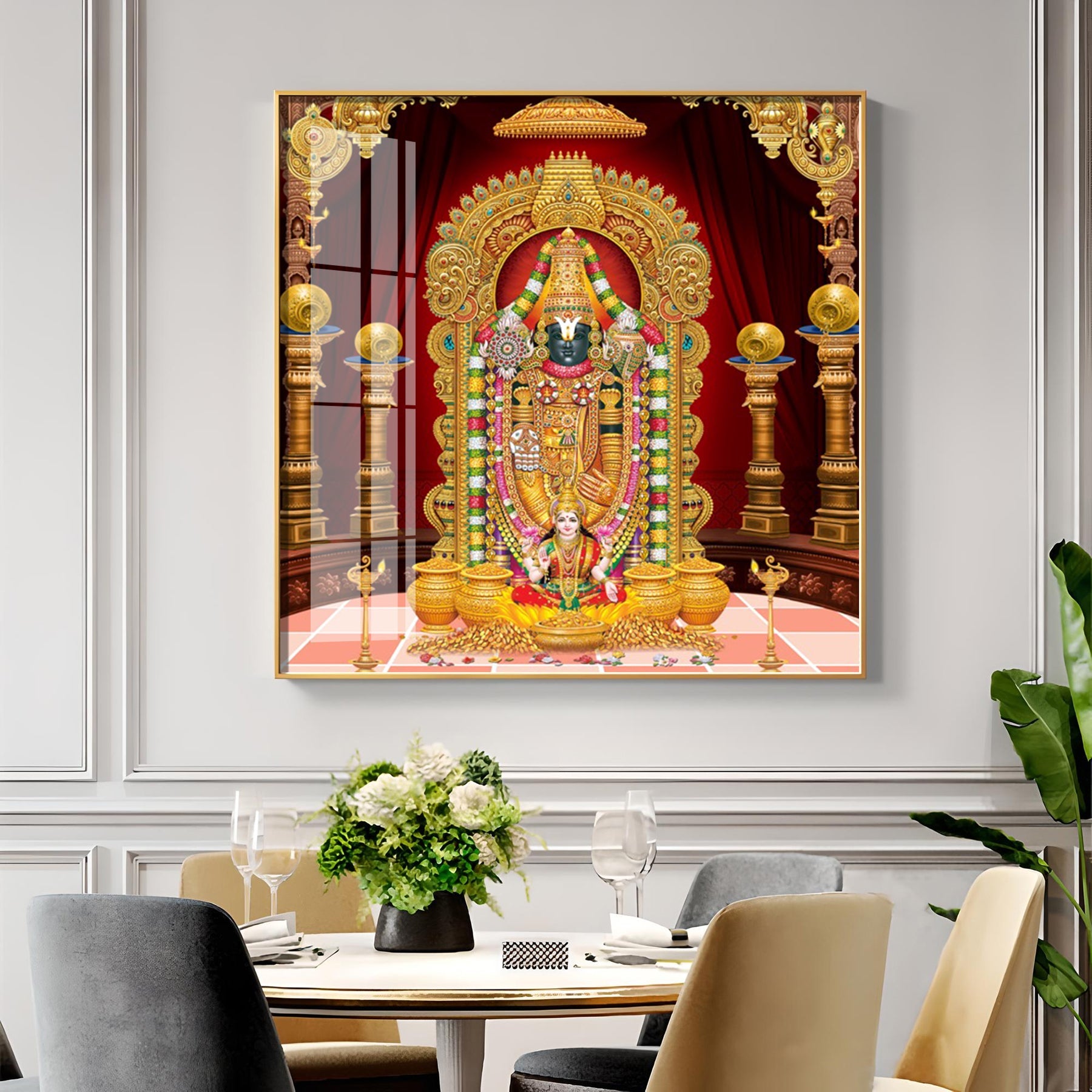 Lord Venkateswara Premium Acrylic Square Wall Art