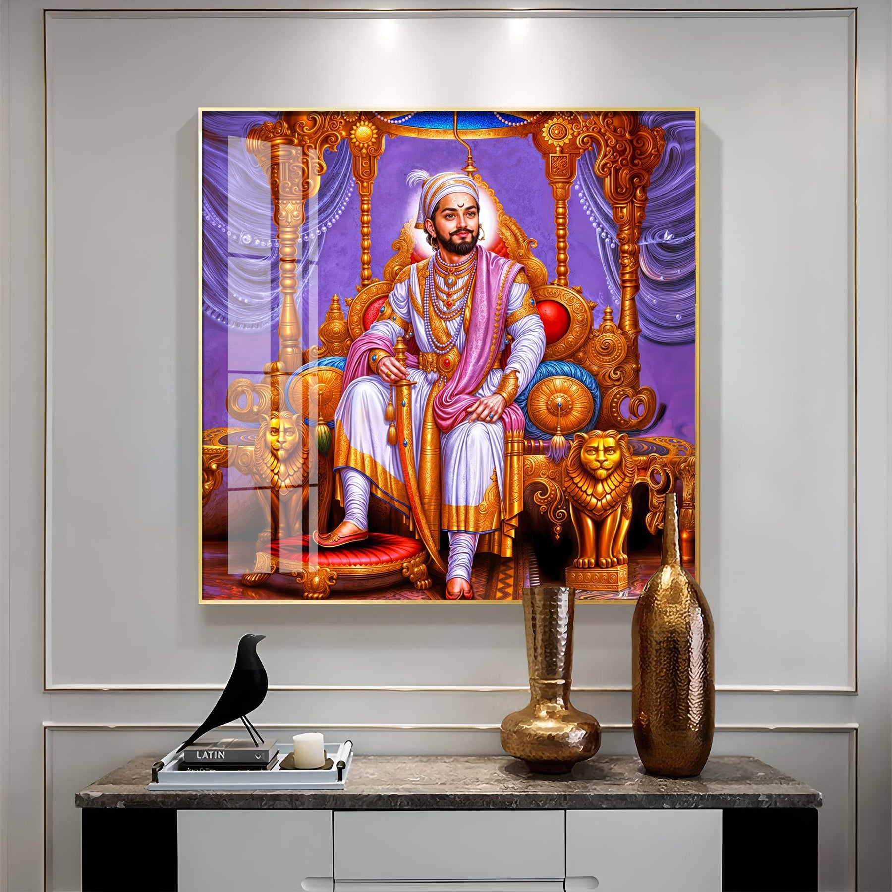 Shivaji Maharaj The Royal Premium Acrylic Square Wall Art