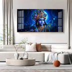 Lord Krishna Bliss Premium Acrylic Horizontal Wall Art