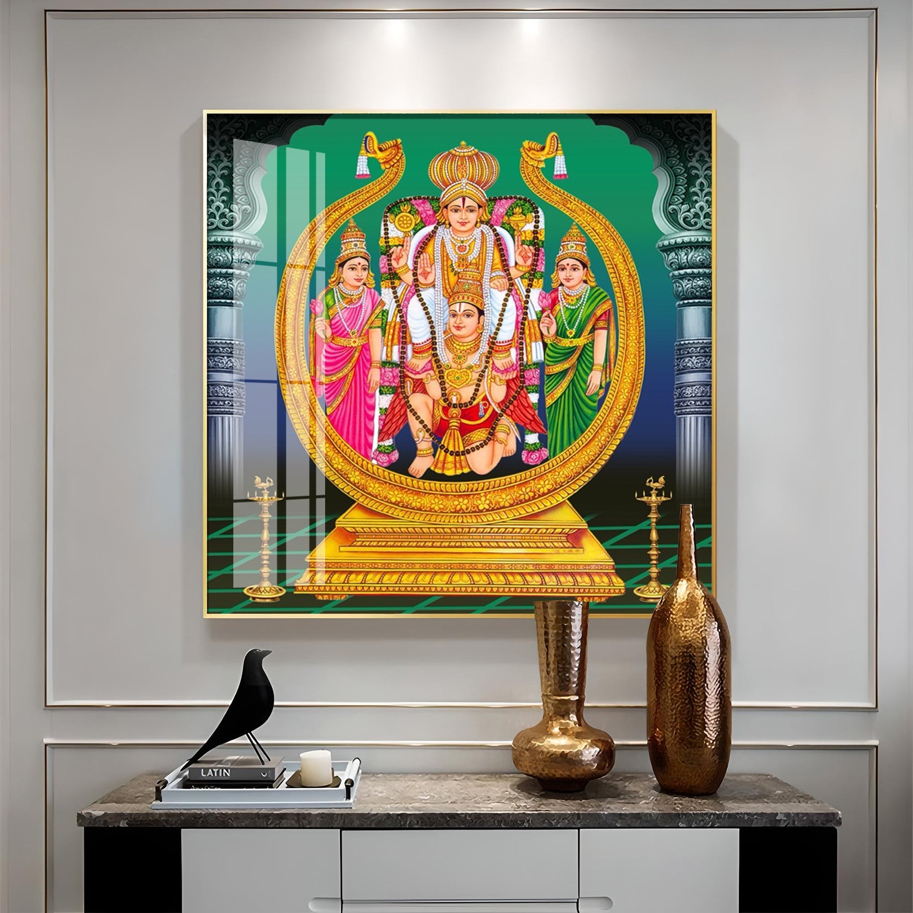 Lord Murugan Premium Acrylic Square Wall Art