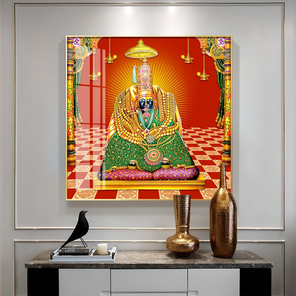 Shri Tulja Bhavani Premium Acrylic Square Wall Art