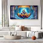 Krishna and Radha Harmony Premium Acrylic Horizontal Wall Art