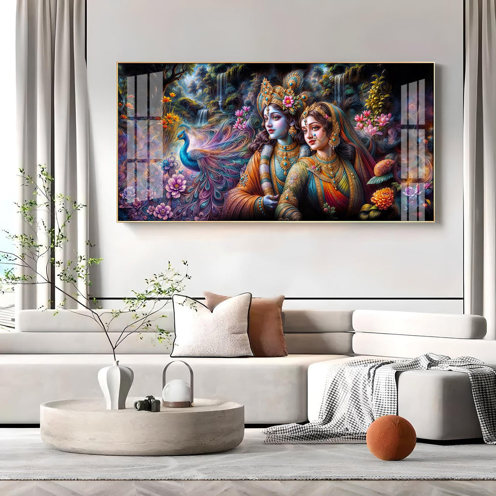 Radha & Krishna Masterpiece Premium Acrylic Horizontal Wall Art