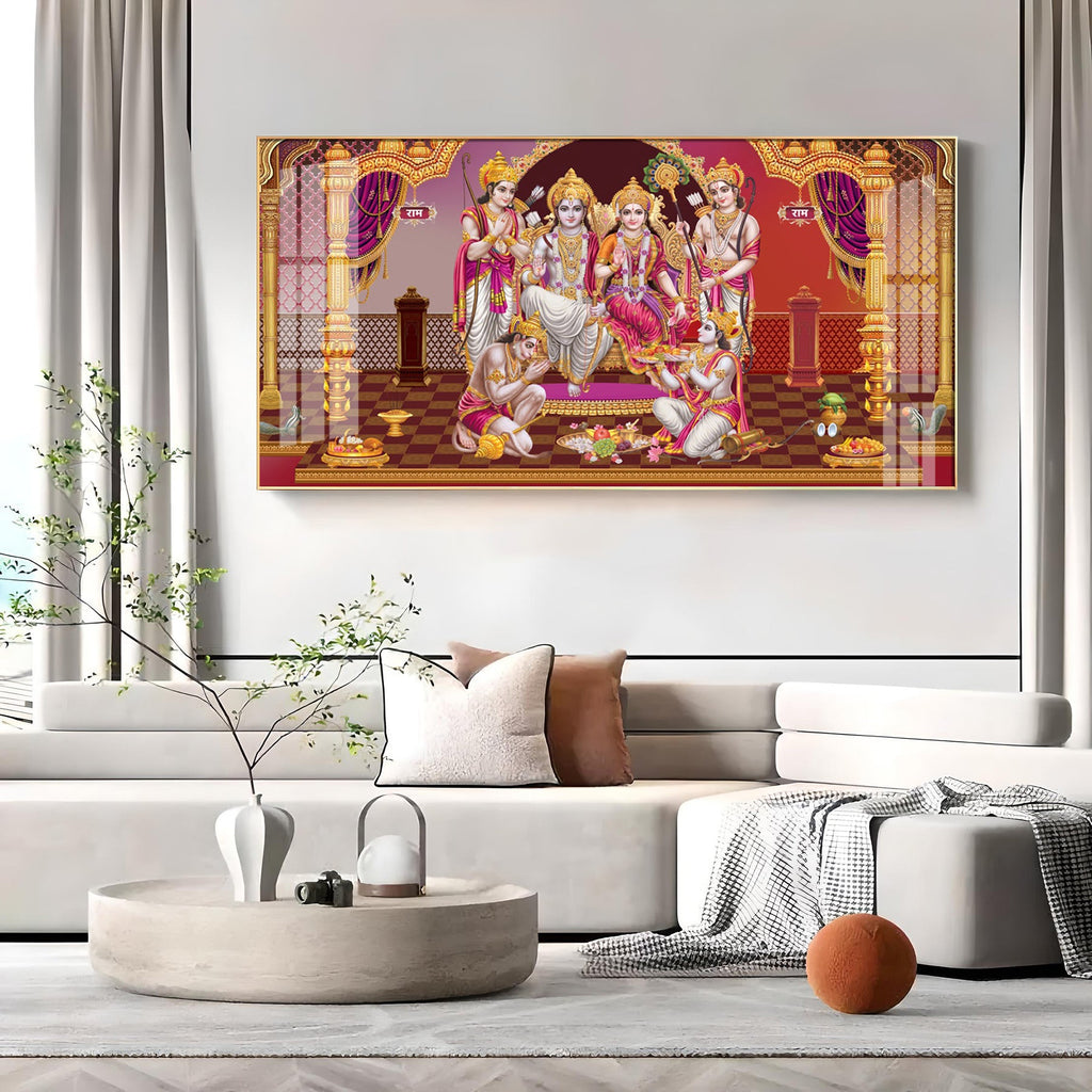 Shri Ram Darbar Premium Acrylic Horizontal Wall Art