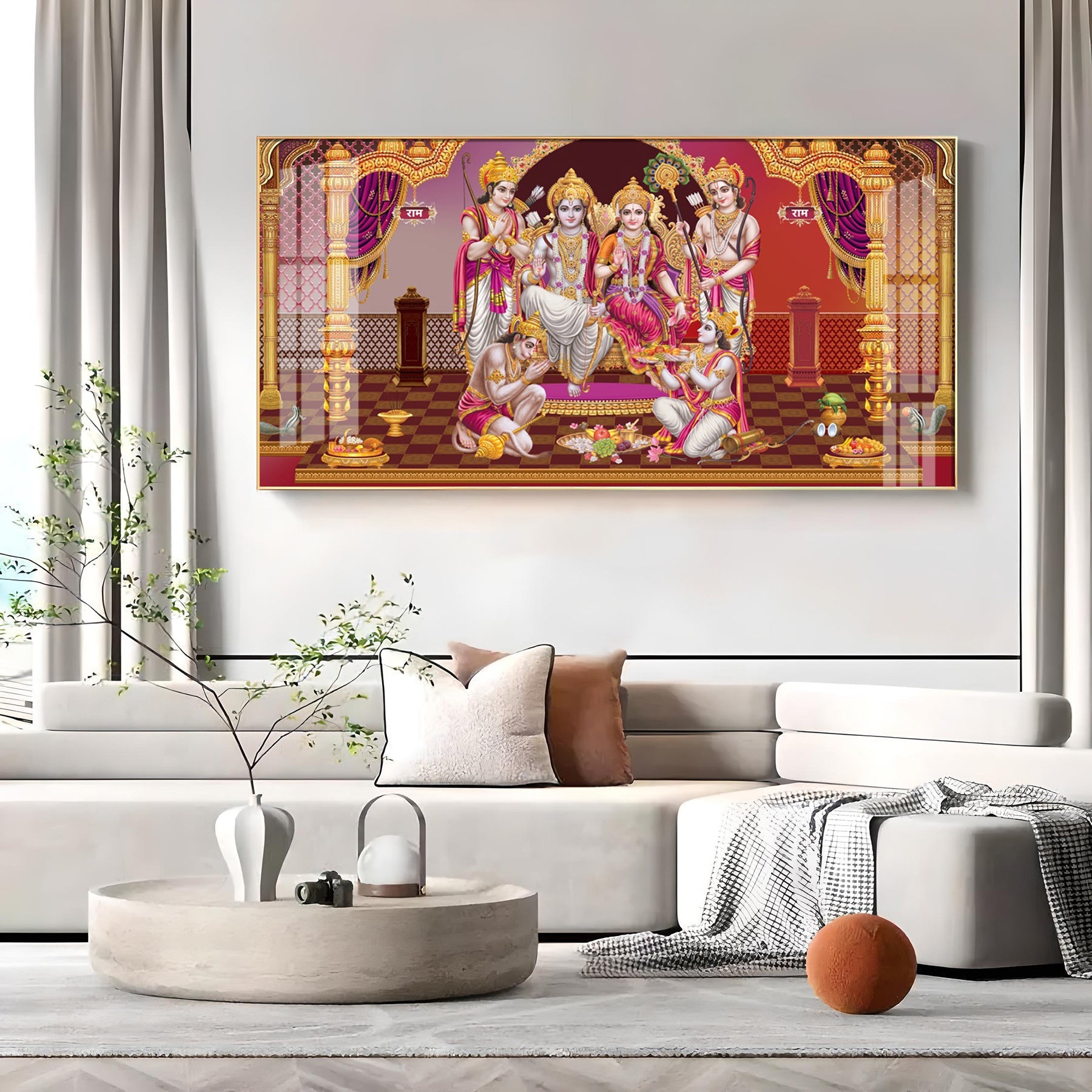 Shri Ram Darbar Premium Acrylic Horizontal Wall Art